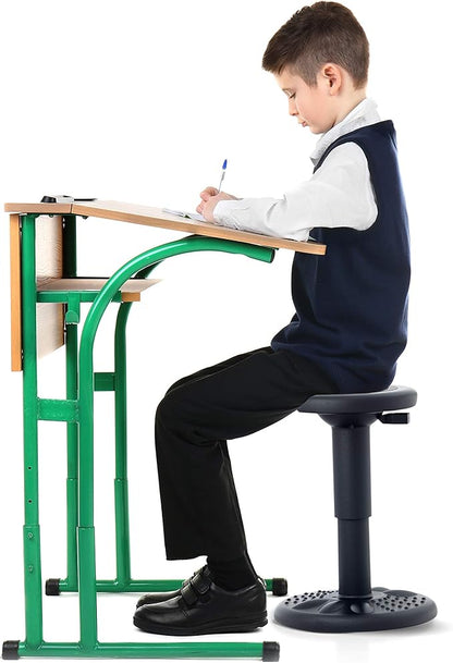Studico ActiveChairs Adjustable Wobble Stool, Flexible Classroom Seating, Improves Focus, Posture and Helps ADHD/ADD, Sensory Chair, Active Fidget Chairs Adjusts from 16.65" to 23.75" Ages 13-18 Black