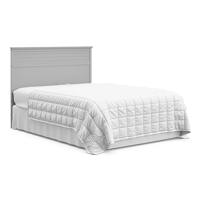 STORKCRAFT Homestead 5-in-1 Convertible Crib with Drawer (Pebble Gray) – GREENGUARD Gold Certified, Crib with Drawer Combo, includes Nursery Storage Drawer, Converts to Toddler Bed and Full-Size Bed