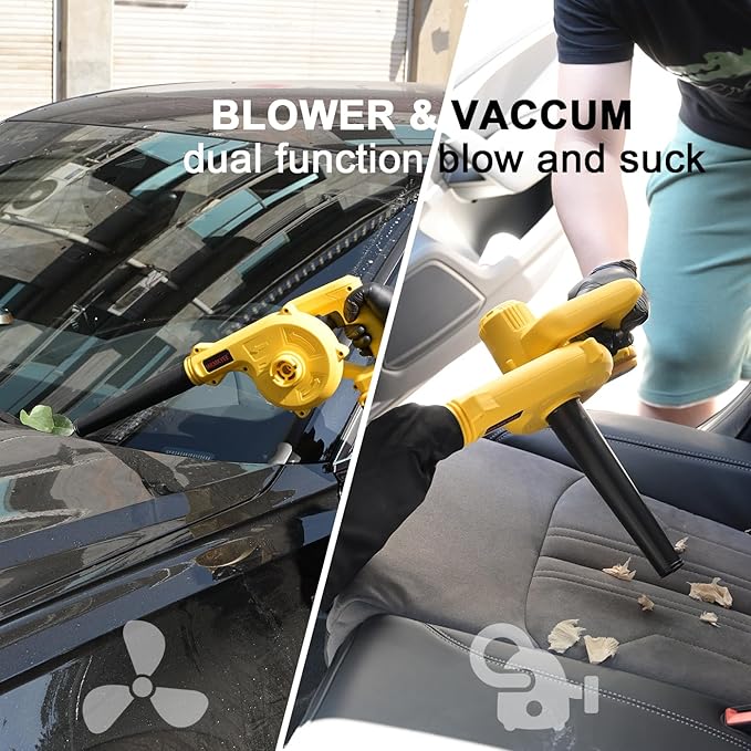 Cordless Blower for DEWALT 20V Max Battery, 3-in-1 Handle Small Blower & Vacuum & Inflatable Compatible with DEWALT Battery by MKMKYEE (Battery Not Included)