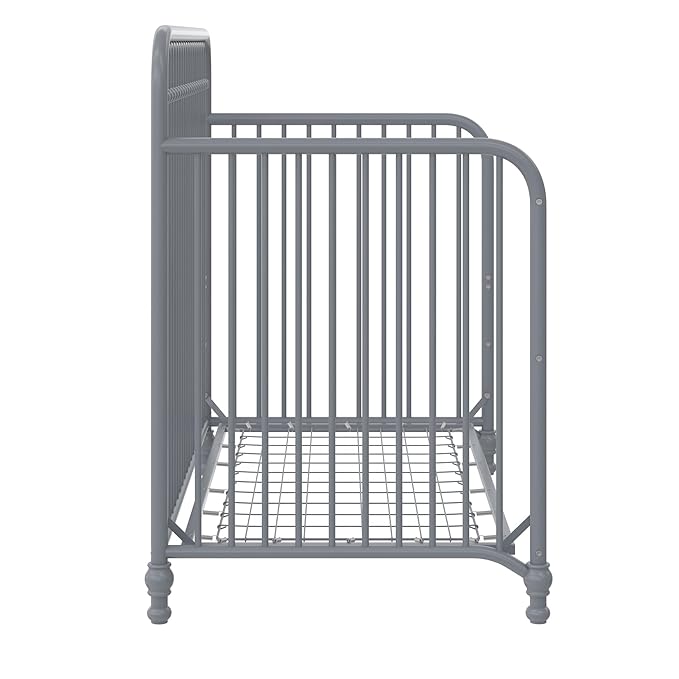 Little Seeds Ivy 3-in-1 Convertible Metal Crib, Dove Gray