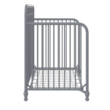 Little Seeds Ivy 3-in-1 Convertible Metal Crib, Dove Gray
