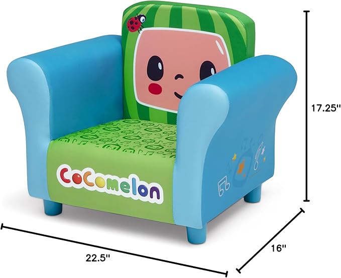 Delta Children Colorful Kids Upholstered Chair, One Size, Cocomelon