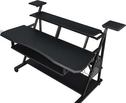 NicBex Laik-DW-00057-DX Desks, 67" W x 38" D x 42" H, Black