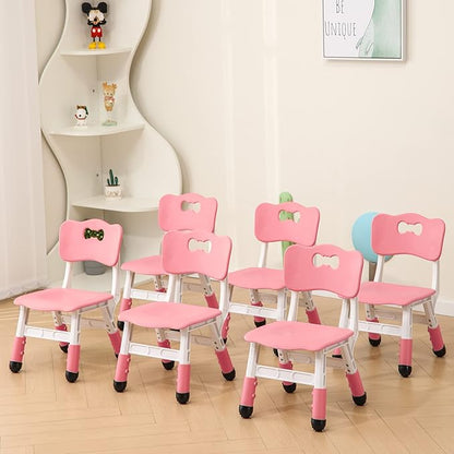 Kids' Desk Chairs Adjustable Height is Suitable for Children's Chairs Used in Families, Schools and Day-Care Between 2-10 Years Old The Max Bearing Capacity is 220LB(6PCS-Beige)