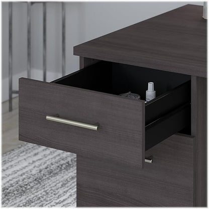 Bush SET015SG Somerset 35-Inch -41-Inch Adjustable Desk with Hutch, Storm Gray