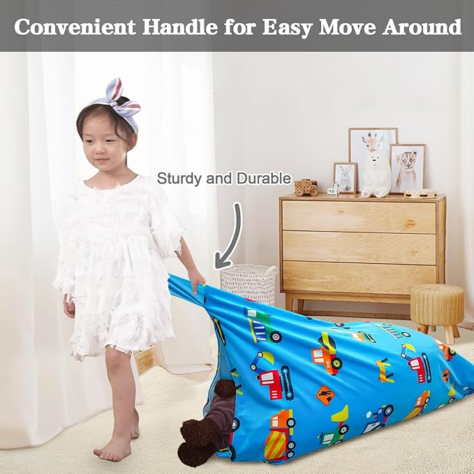 Jorbest Stuffed Animal Storage, Construction Stuffed Animal Bean Bag Storage, Soft Velvet Bean Bag Cover for Stuffed Animals, Bean Bag Chair for Kids and Adults - Cover ONLY (200L/52 Gal)