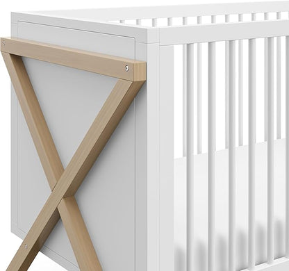 Storkcraft Equinox 3-in-1 Convertible Crib (Driftwood) - Easily Converts to Toddler Bed & Daybed, 3-Position Adjustable Mattress Support Base, Modern Two-Tone Design for Contemporary Nursery