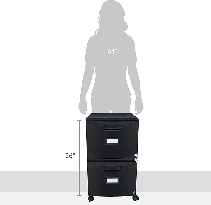 Storex 61312A01C File Cabinet, 1-Pack, Black