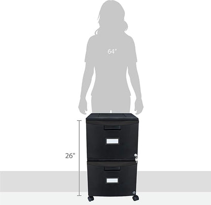 Storex 61312A01C File Cabinet, 1-Pack, Black