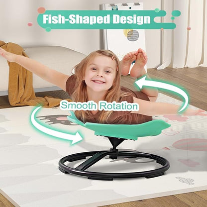 Kids Swivel Chair Sensory,Autism Chairs for Kids,Sensory Spinning Chair for Kids Autism,Toddler Coordination Sensory Products for Ages 3 Years and UP,Gifts for Kids with Autism (Green)