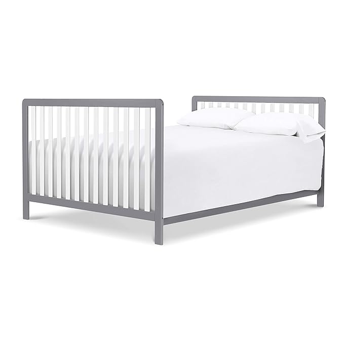 Carter's by DaVinci Colby 4-in-1 Low-Profile Convertible Crib in Grey and White, Greenguard Gold Certified