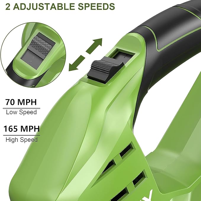 Leaf Blower Cordless- 20V 5.0 Battery-Powered Leaf Blower, 80-150MPH, Upgraded Motor and Mini Electric Leaf Blower with Charging Seat for Use in The Yard or Lawn