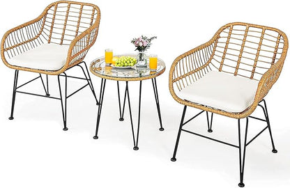 Bistro Table and Chairs Set of 2, OneSize, Pale Brown
