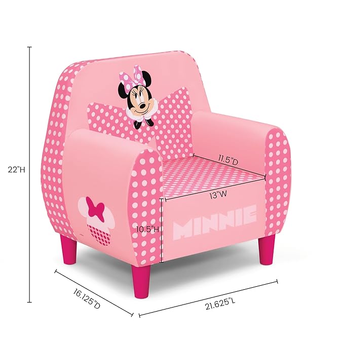 Delta Children - Disney Minnie Mouse Foam Chair for Kids, Pink