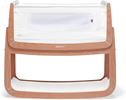 SnuzPod4, Bassinet Bedside Sleeper - Safe and Comfortable Baby Crib and Bed, 3D Breathable Mattress, Fits Bed with Adjustable Max. Height of 28.5”, Machine Washable Mesh Liner (Natural)