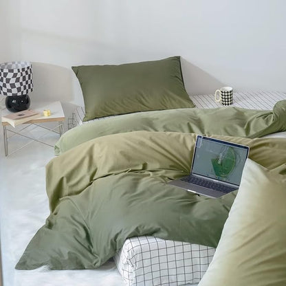 Gradient Green Comforter Set Ombre White Green Bedding Set Full Women Aesthetic Comforter 3 PCs Green Color Bed Comforter Set Full Gradient White and Green Comforter Set Full Size