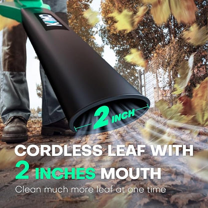 K I M O. Leaf Blower Cordless with Battery and Charger, 2X2.0 Batteries, Extension Tube, 200 CFM 170 MPH Lightweight Cordless Leaf Blower, Battery Operated Leaf Blowers for Lawn Care, Yard|Patio|House