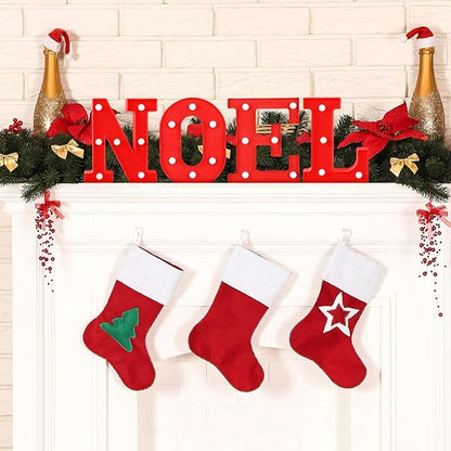 VIHOSE Christmas LED Letter Lights Sign Table Decoration Christmas Light up Letters Battery Powered Letter for Home Bar Christmas Party Bedroom Tabletop Decoration Gift(Noel)