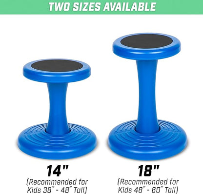 GoSports Wobble Chair - Sensory Stool for Active Kids - ADHD Chair for Classrooms or Home - 14 or 18 Inch Stool