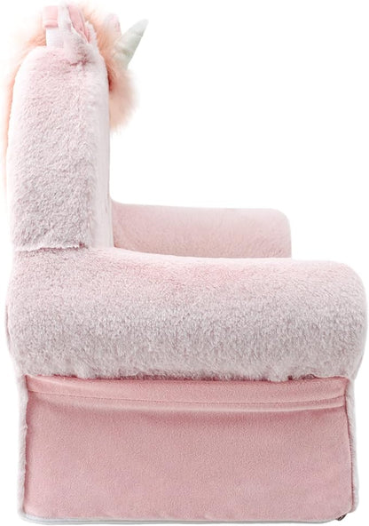 Soft Landing Animal Adventure Pink Unicorn, Sweet Seats, Compressed Premium Character Chair with Carrying Handle & Side Pockets
