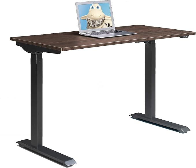 Serta Creativity Electric Height Adjustable Desk, 47" Inch Wood Desktop Sit Stand Table for Office, Work from Home Furniture, Easy to Assemble, Dark Brown