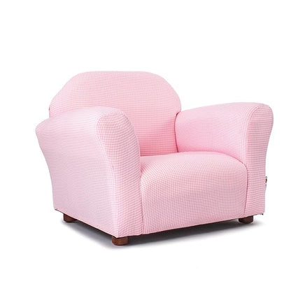 KEET Roundy Kid's Chair, Gingham Chair Only, Pink