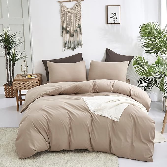 Deep Champagne Comforter Set Twin Cream Coffee Bedding Set Solid Champagne Comforter Set Twin Women Soft Champagne Bedding Set Men Breathable Comforter Set Twin Khaki Bed Set