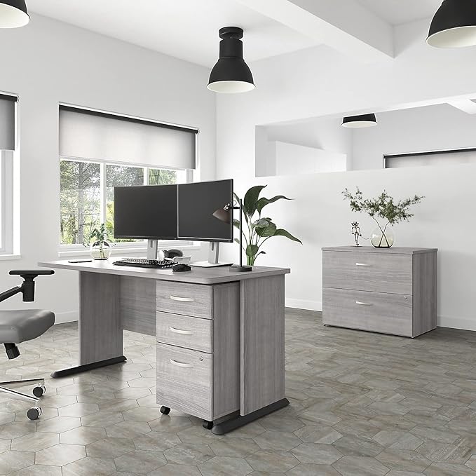 Bush Business Furniture Studio A 60-inch W Computer Desk, Platinum Gray (SDD160PG)