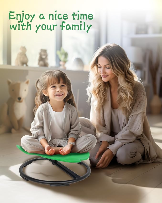 Kids Swivel Chair Wobble Chair for Toddlers Sit and Spin with Autism Spin Sensory Chair Aged 3+ Kids Balance Toys & Games Balance Physical Therapy Equipment - Green