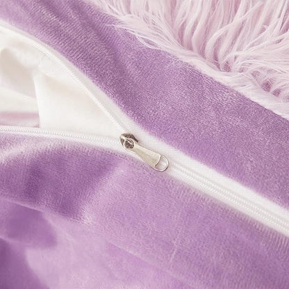 Tie dye Lavender Plush Fluffy Comforter Cover Set Queen - Ultra Soft Faux Fur tie dye Bedding Sets 3 Pieces (1 Shaggy Duvet Cover + 2 Pillow case) Fluffy Bed Set (Tie Dye Lavender, Queen)