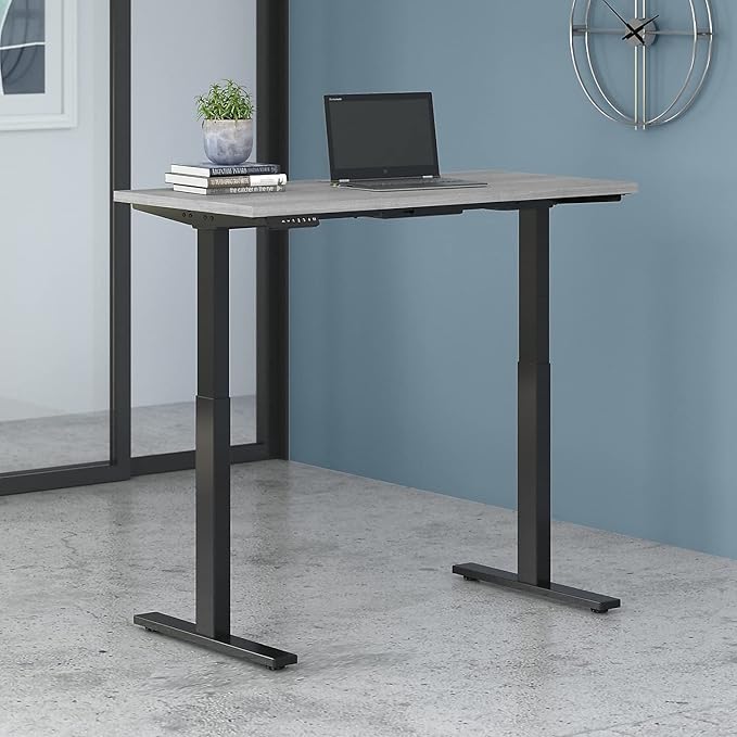 Bush Business Furniture Move 60 Electric Ergonomic Sit-Stand Computer Table for Home and Professional Office, 48W x 24D, Platinum Gray