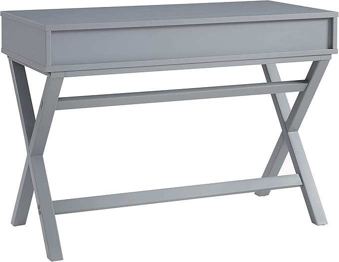 Linon Grey Campaign Style Sawyer Desk