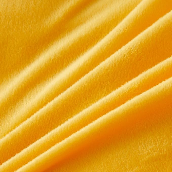 FOPPA Yellow Plush Fluffy Comforter Cover Set Queen - Ultra Soft Faux Fur Yellow Bedding Sets 3 Pieces (1 Shaggy Duvet Cover + 2 Pillow case) Fuzzy Bed Set (Yellow, Queen)