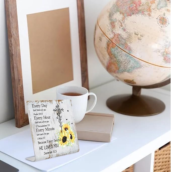 Christian Office Decor for Women Desk Inspirational Gifts with Prayers Religious Scripture Birthday Gifts for Her, Mom, Sister, Coworker Men, Friends Valentines Motivational Catholic Gifts XUV04