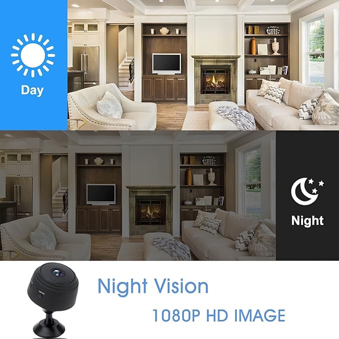 Secret Camera Spy Camera WiFi Home Security Camera Mini Hidden Camera Video Recorder Night Vision Live Feed Playback Phone App Control Nanny Cam Pet Camera