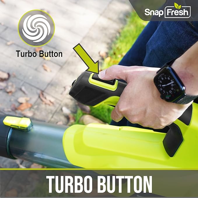 SnapFresh Cordless Leaf Blower - 550CFM Brushless Electric Leaf Blower with 2 x 4.0 Ah Battery and Fast Charger - Lightweight 20V Yard and Garden Blower for Lawn Care…