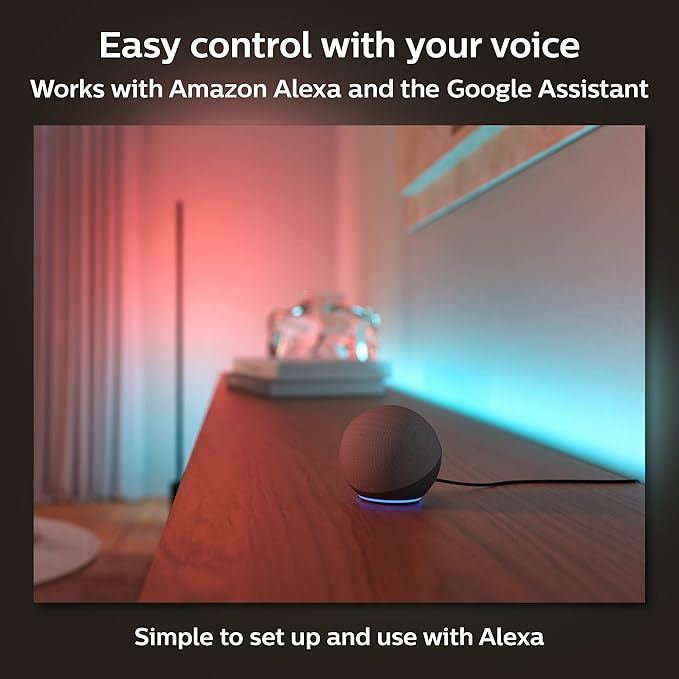 Philips Hue Indoor 3-Foot Smart LED Light Strip Extension - Flowing Multicolor Effect - Requires Base Kit - 1 Pack - Control with Hue App - Works with Alexa, Google Assistant and Apple HomeKit