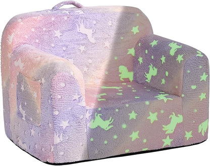 Tiita Kids Sofa, Children Couch with Carrying Handle & Side Pockets, Kids Foam Chair, Toddler Armrest Chair, Lightweight Children Sofa Chair, Kids Read Sofa for Girl or Boy(Twill Pegasus)