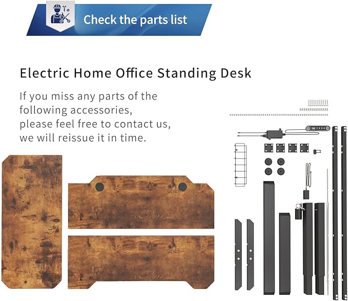 Adjustable Height L-Shaped Electric 59 Inch Sit-Stand Computer Desk with 3 Splice Boards, Lockable Casters-Ideal for Home Office, 59Inch, Rustic Brown