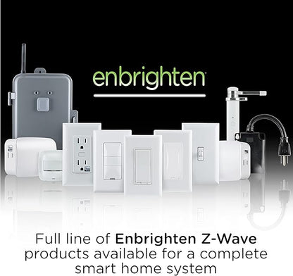 Enbrighten Z-Wave Smart Motion Sensor Light Indoor, On/Off, Vacancy/Occupancy Sensor, Includes White & Almond, Zwave Hub Required, Works with SmartThings, Wink, & Alexa, Smart Light Switch, 26931