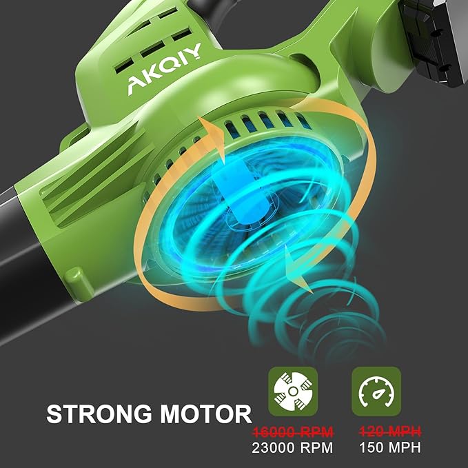 Leaf Blower Cordless- 20V 5.0 Battery-Powered Leaf Blower, 80-150MPH, Upgraded Motor and Mini Electric Leaf Blower with Charging Seat for Use in The Yard or Lawn