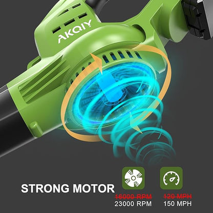 Leaf Blower Cordless- 20V 5.0 Battery-Powered Leaf Blower, 80-150MPH, Upgraded Motor and Mini Electric Leaf Blower with Charging Seat for Use in The Yard or Lawn
