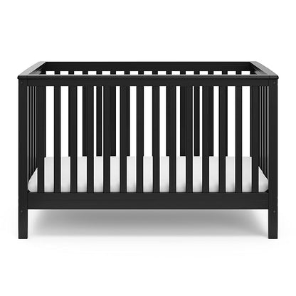 Storkcraft Hillcrest 4-in-1 Convertible Crib (Black) - Converts to Daybed, Toddler Bed, and Full-Size Bed, Fits Standard Full-Size Crib Mattress, Adjustable Mattress Support Base