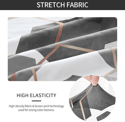 Gibelle Dining Room Chair Covers Set of 6, Soft Stretch Kitchen Chair Covers Slipcover Protector, Removable Washable Geometric Parson Chair Covers 6 Pack, Grey