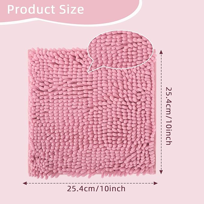 Locker Rug school girl rugs Carpet Chenille 100% Microfiber Locker Carpet with Non Skid Backing Locker Decorations (Pink, 10X10)