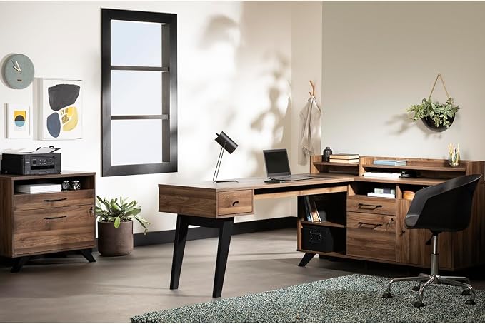 South Shore Helsy 2-Drawer File Cabinet, Lateral, Natural Walnut