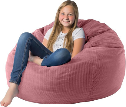 Beanbag Stuffed Animal Storage Organizer Cover Soft Premium Corduroy Removable Washable Stuffable Keep Room Clutter Plush Toys Storage (No Beans) XX-Large