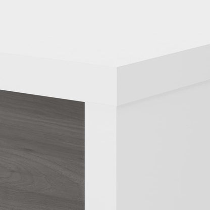 Bush Business Furniture Echo Bow Front Desk, 72W, Pure White and Shiplap Gray