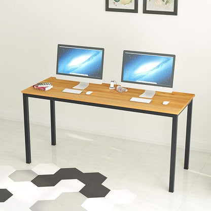 soges 63 Inch Long Computer Desk Home Office Table Writing Desk Study Table Gaming Table Computer WorkstationsTeak GCP2AC3-160TB