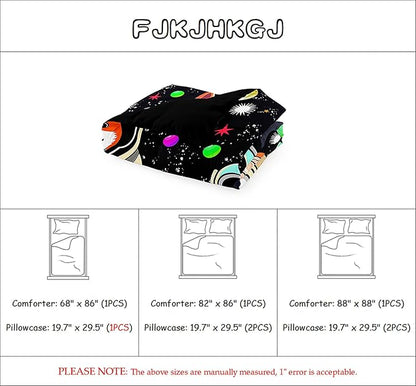 Outer Space Dog Comforter Sets Queen Size Cute Dog Bedding Set Cartoon Dog Astronaut Comforter Sets for Kids Girls Boys Colorful Space Dog Soft Microfiber Queen Bedding Set with 2 Pillowcases